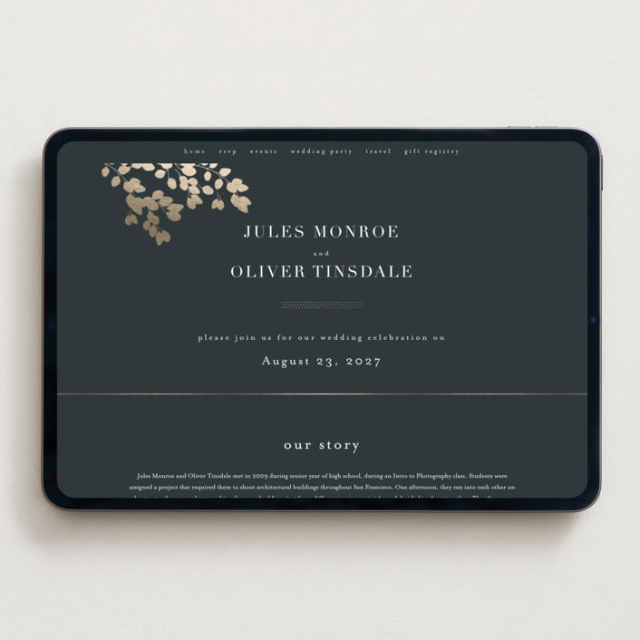 "Loire" - Wedding Website in Deep Sea by Kristie Kern - Desktop Design