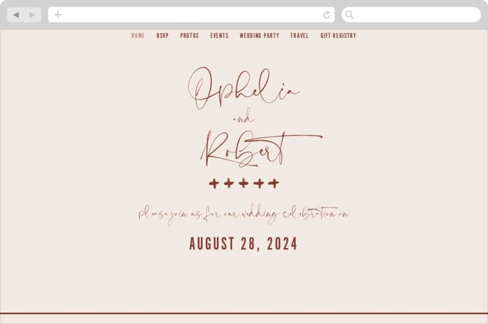 "Millennial" - Wedding Website in Rose by Hooray Creative - Desktop Design