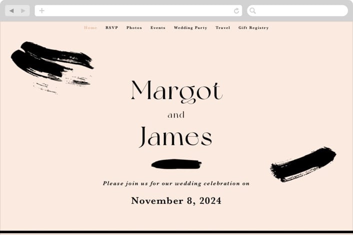 "SoHo" - Wedding Website in Blush by Hudson meet Rose - Desktop Design