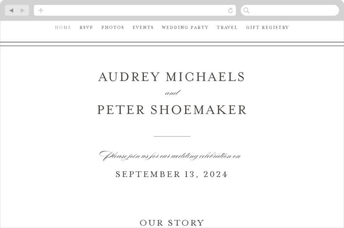 "First impression" - Wedding Website in Black by Kimberly FitzSimons - Desktop Design