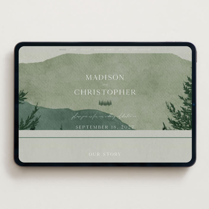 "The Forest" - Wedding Website in Jade by Elly - Desktop Design