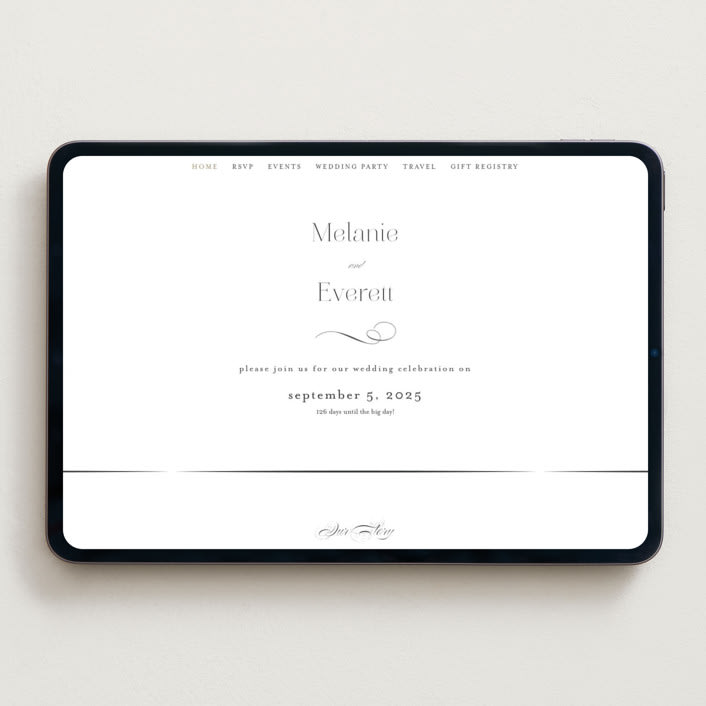 "Pearl" - Wedding Website in Chantilly by Jessica Williams - Desktop Design
