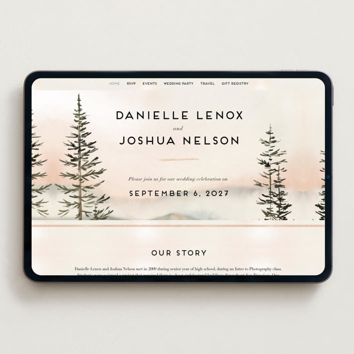 "Every Single Dawn With You" - Wedding Website in Forest by Petra Kern - Desktop Design
