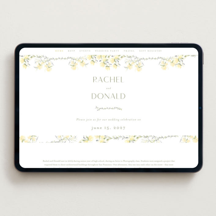 "butter blossoms" - Wedding Website in Sun by Phrosné Barwood - Desktop Design