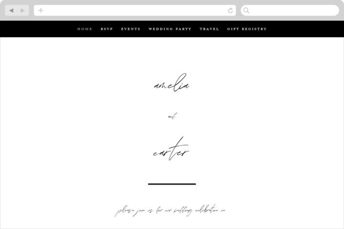 "Slate" - Wedding Website in Bridal Veil by Up Up Creative - Desktop Design