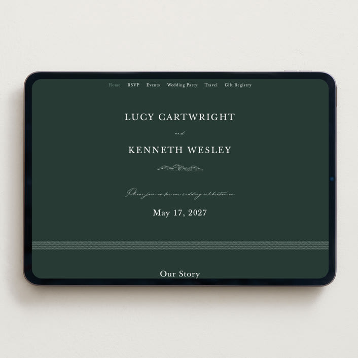 "Mountainview" - Wedding Website in Evergreen by Sarah Brown - Desktop Design