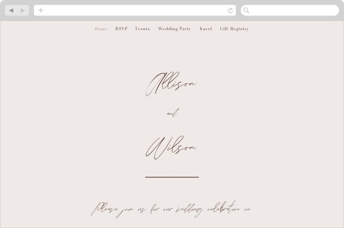 "Love Note" - Wedding Website in Ecru by AK Graphics - Desktop Design