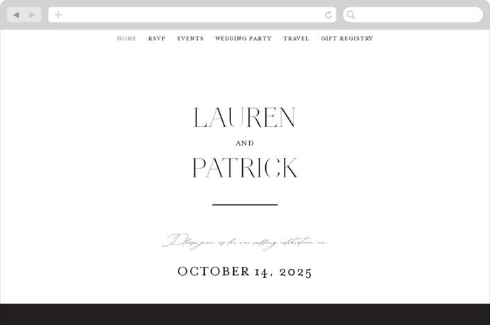 "Modern Type" - Wedding Website in Moon by Heather Cairl - Desktop Design