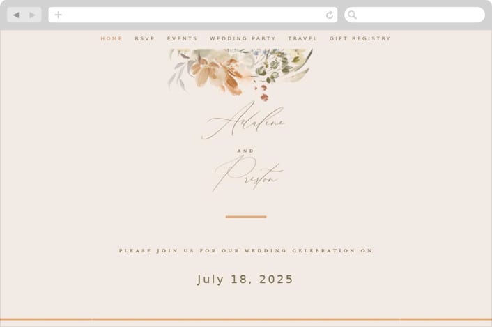 "Wildflower Wreath" - Wedding Website in Meadow by Grace Kreinbrink - Desktop Design