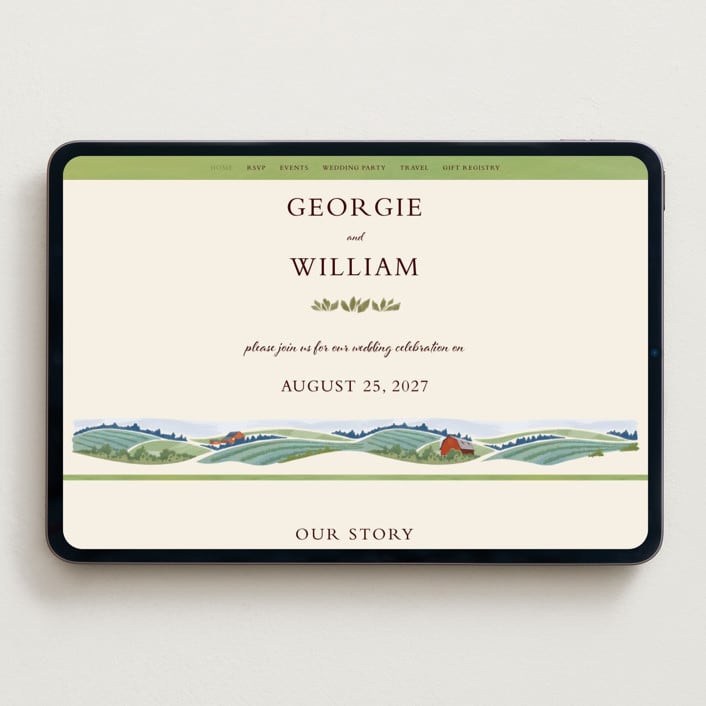 "Farm and Field" - Wedding Website in Grass by Paper Sun Studio - Desktop Design