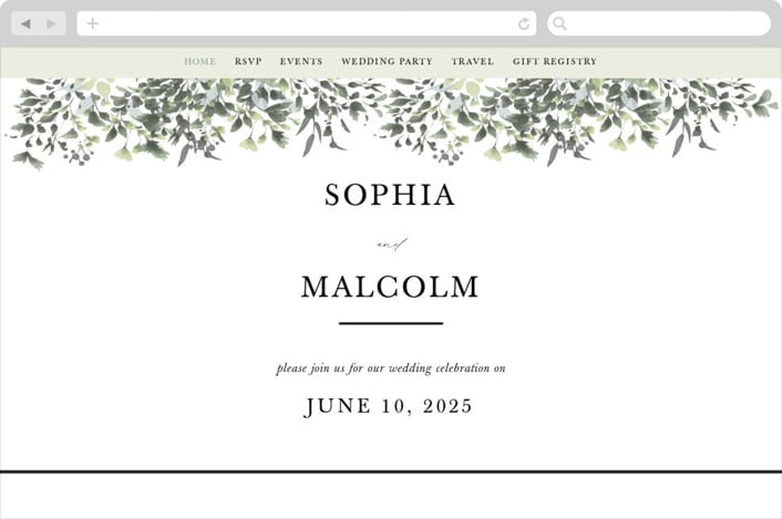 "Forever in Love" - Wedding Website in Ivy by Hannah Williams - Desktop Design