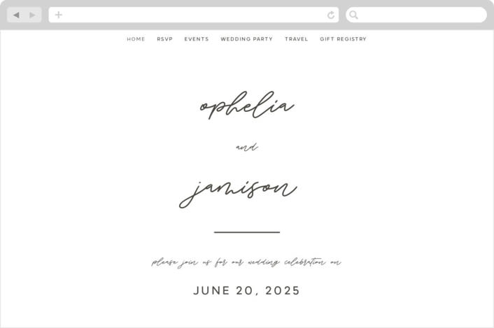 "Destination" - Wedding Website in Mist by Lori Wemple - Desktop Design