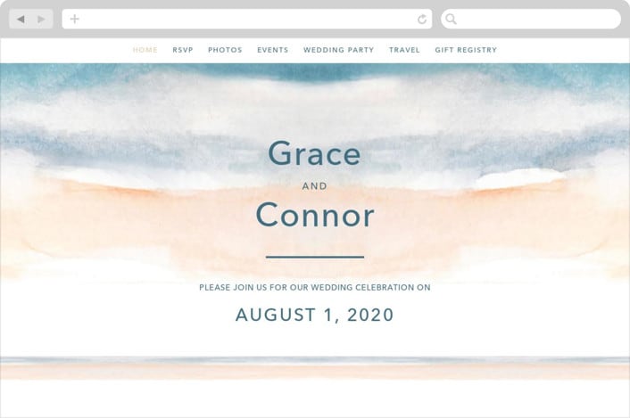 "Sea and Sand" - Wedding Website in Cortez by Jenny Partrite - Desktop Design