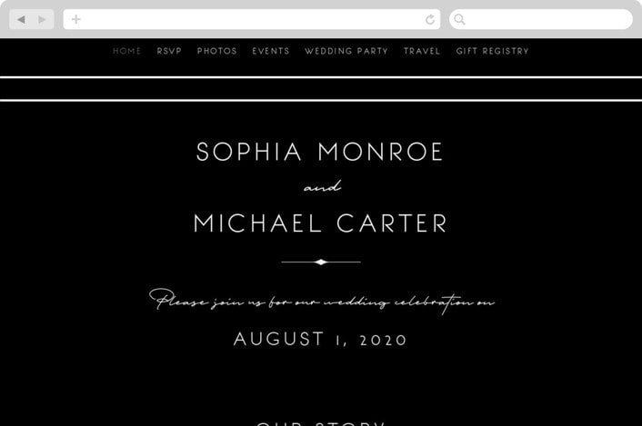 "Vesperum" - Wedding Website in Slate by GeekInk Design - Desktop Design