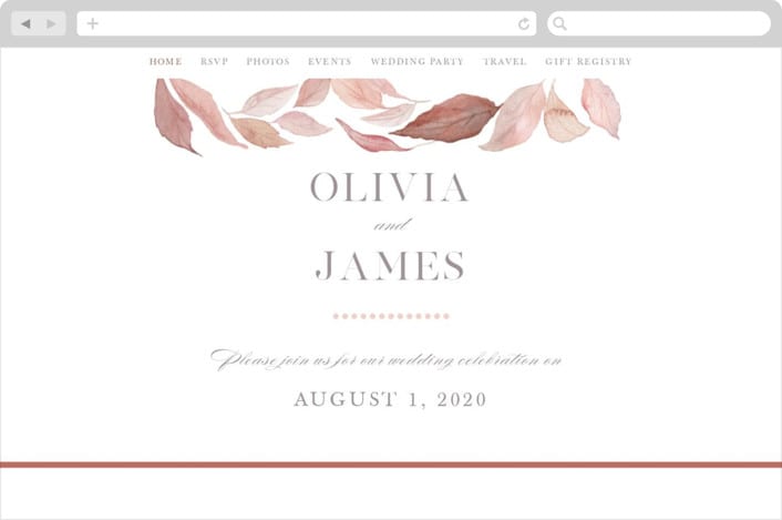 "Fallen" - Wedding Website in Rust by Creo Study - Desktop Design