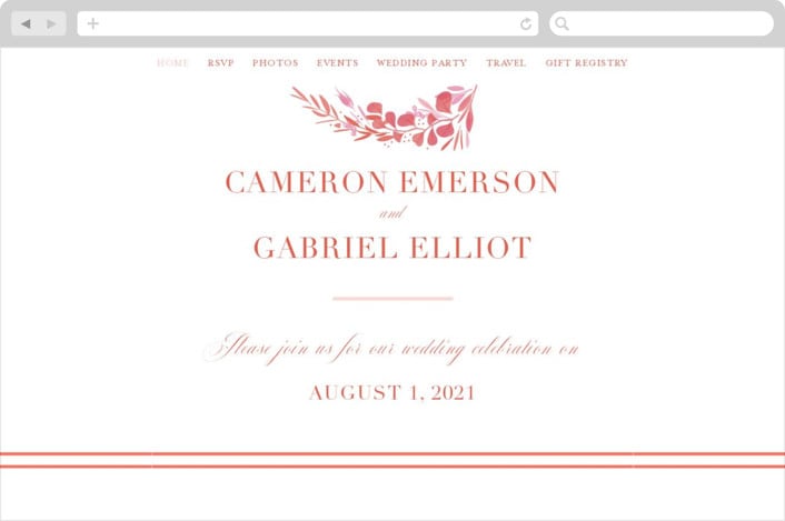 "Ensconce" - Wedding Website in Leaf by Kristie Kern - Desktop Design