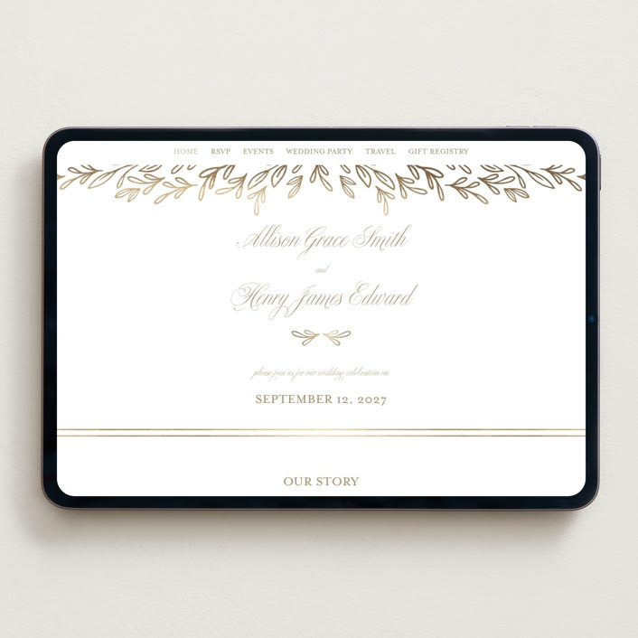 "Chic Monogram" - Wedding Website in Porcelain by Mansi Verma - Desktop Design