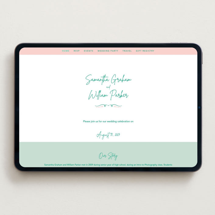"Sketch" - Wedding Website in Shamrock by Elly - Desktop Design