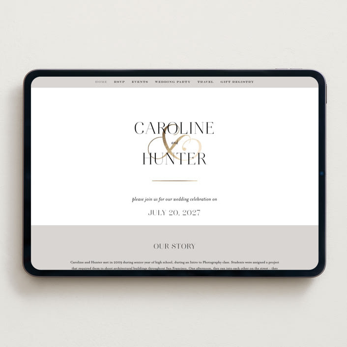 "Entwine" - Wedding Website in Pearl by Jennifer Postorino - Desktop Design