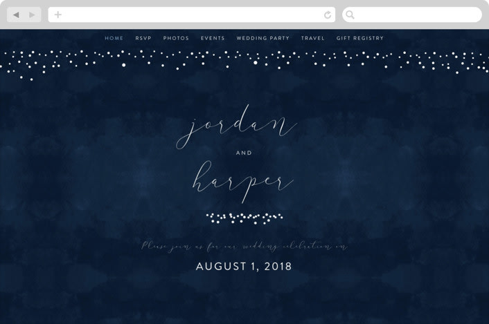 "tiny dots" - Wedding Website in Sapphire by Erin Deegan - Desktop Design