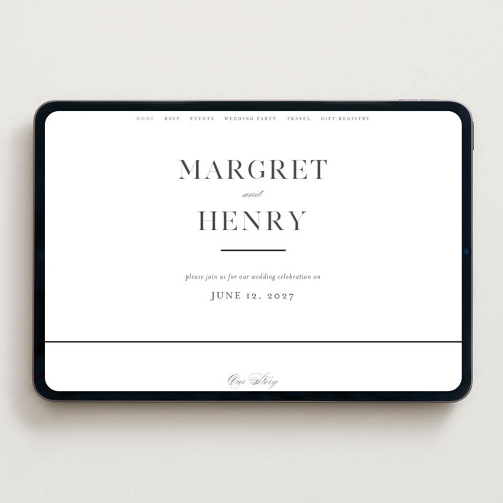 "Trio" - Wedding Website in Soft Black by Pixel and Hank - Desktop Design