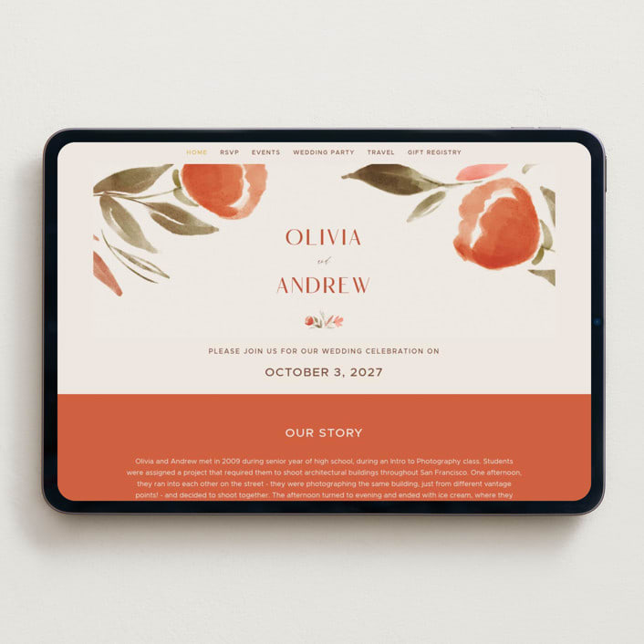 "Giardino" - Wedding Website in Saffron by Vera Lim - Desktop Design