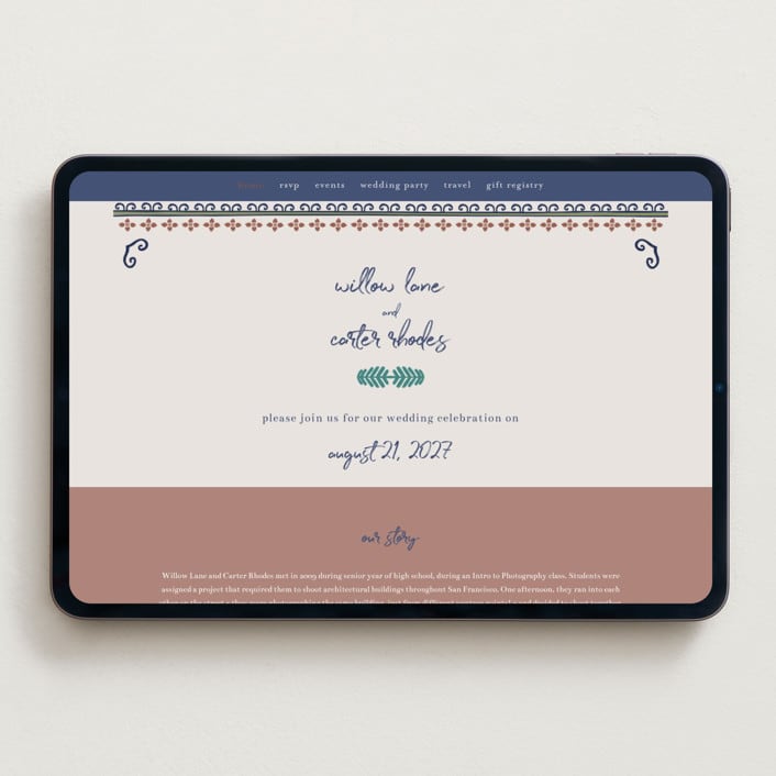 "Vase" - Wedding Website in Neptune by Kelly Watkins - Desktop Design