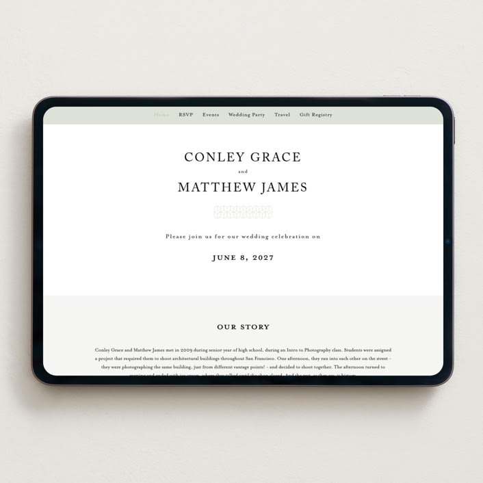 "Conley" - Wedding Website in Leaf by Kristie Kern - Desktop Design