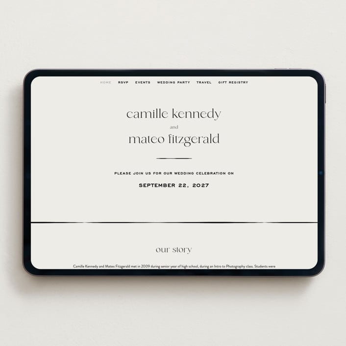 "Modern Monogram" - Wedding Website in Latte by Jackie Crawford - Desktop Design