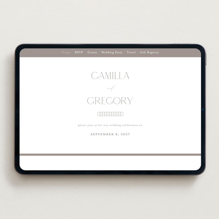 "The Hudson" - Wedding Website in Latte by Kristie Kern - Desktop Design