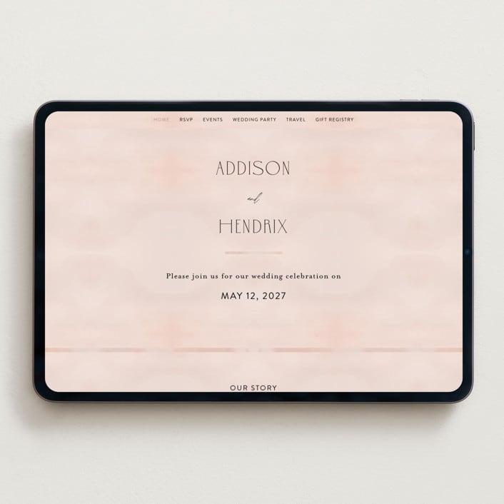 "First light" - Wedding Website in Blush by Itsy Belle Studio - Desktop Design