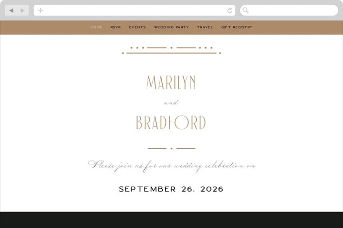 "Encapsulated" - Wedding Website in Black Tie by Hooray Creative - Desktop Design