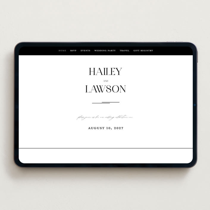 "Photographie" - Wedding Website in Noir by Christie Garcia - Desktop Design