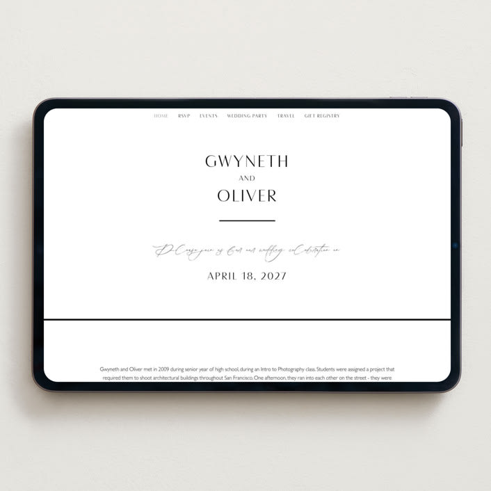"Flip" - Wedding Website in Silk by Kelly Schmidt - Desktop Design