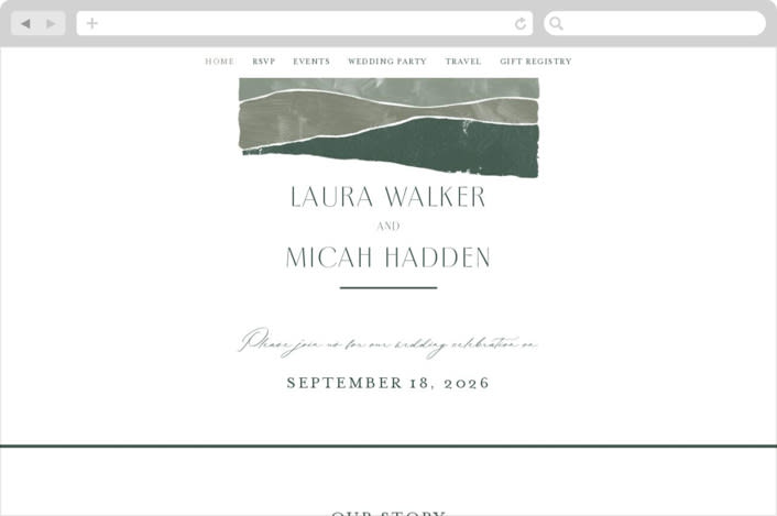 "Foothills" - Wedding Website in Grass by Alethea and Ruth - Desktop Design