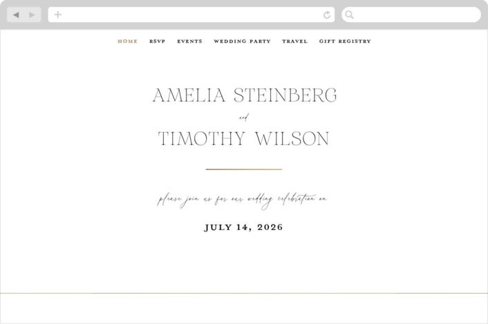 "Dashing" - Wedding Website in Pearl by Benita Crandall - Desktop Design