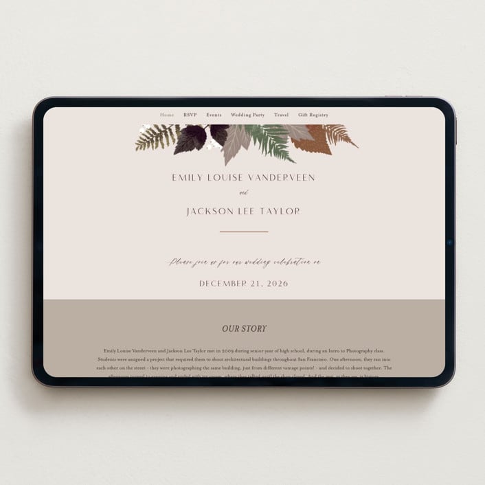 "Autumnal" - Wedding Website in Natural by Alethea and Ruth - Desktop Design