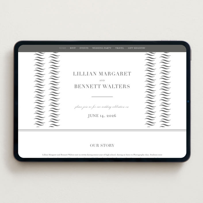 "Charleston" - Wedding Website in Fog by Megan Davis - Desktop Design