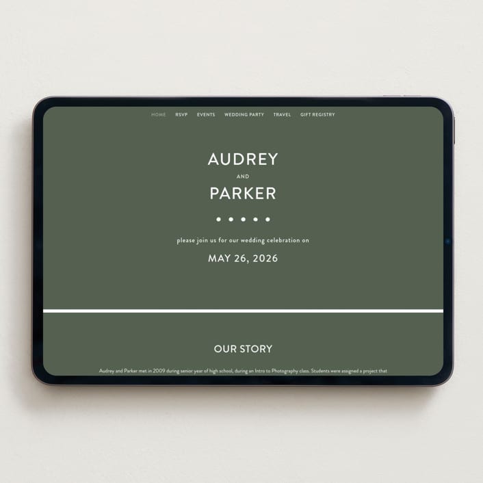 "Highlights" - Wedding Website in Forest by Jackie Crawford - Desktop Design