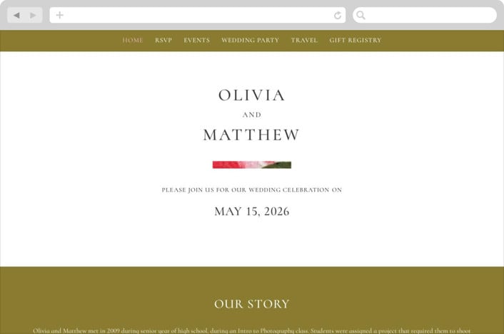 "Wild Roses" - Wedding Website in Bush by Sumak Studio - Desktop Design