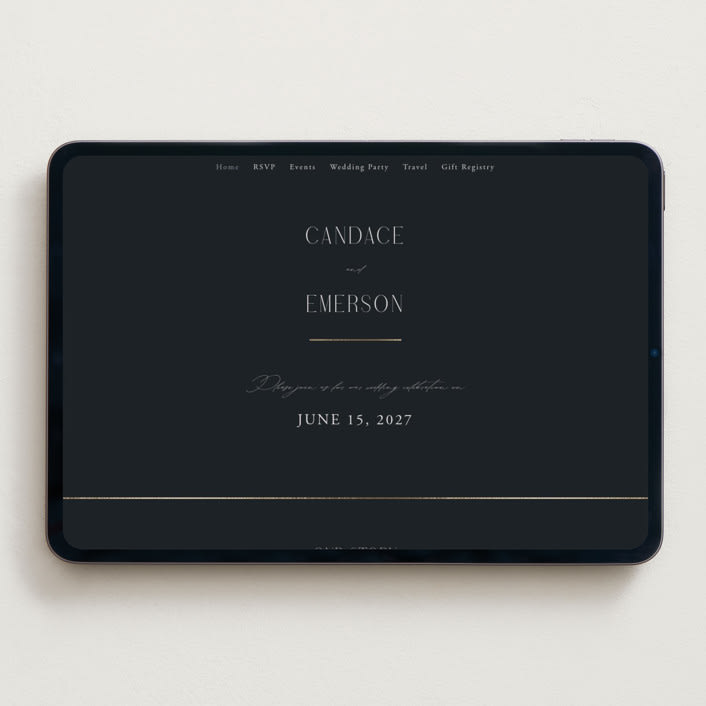 "Mirror" - Wedding Website in Onyx by Ana de Sousa - Desktop Design