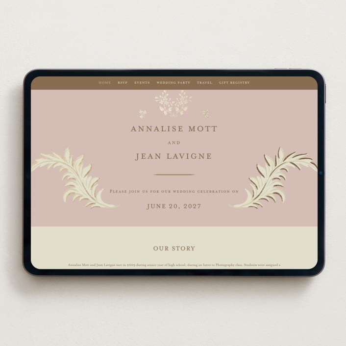 "French Train" - Wedding Website in Rose by Ani Somi - Desktop Design