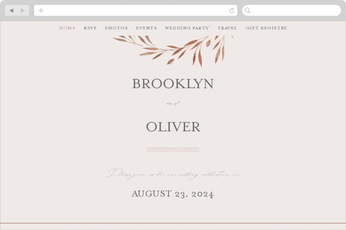 "Lennox" - Wedding Website in Harvest by Kristie Kern - Desktop Design