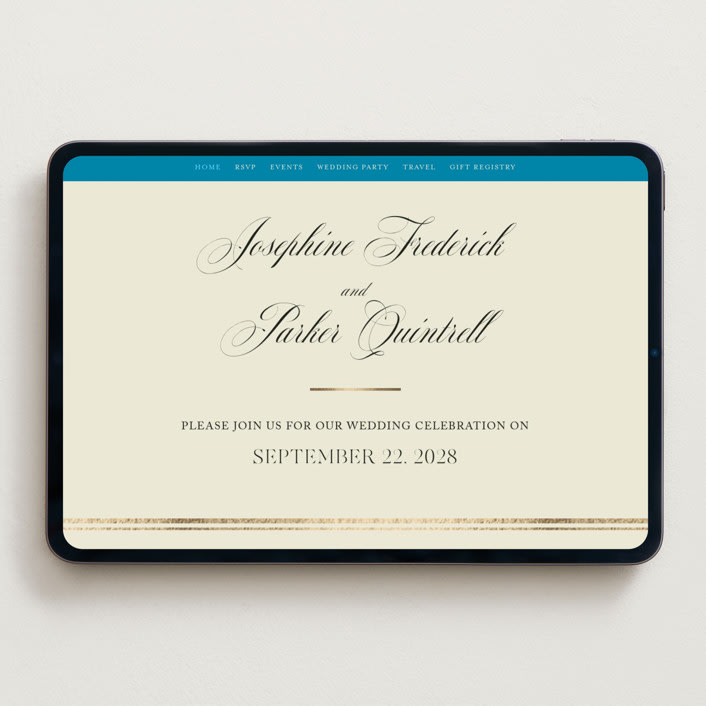 "Josephine" - Wedding Website in Marine by Jackie Crawford - Desktop Design