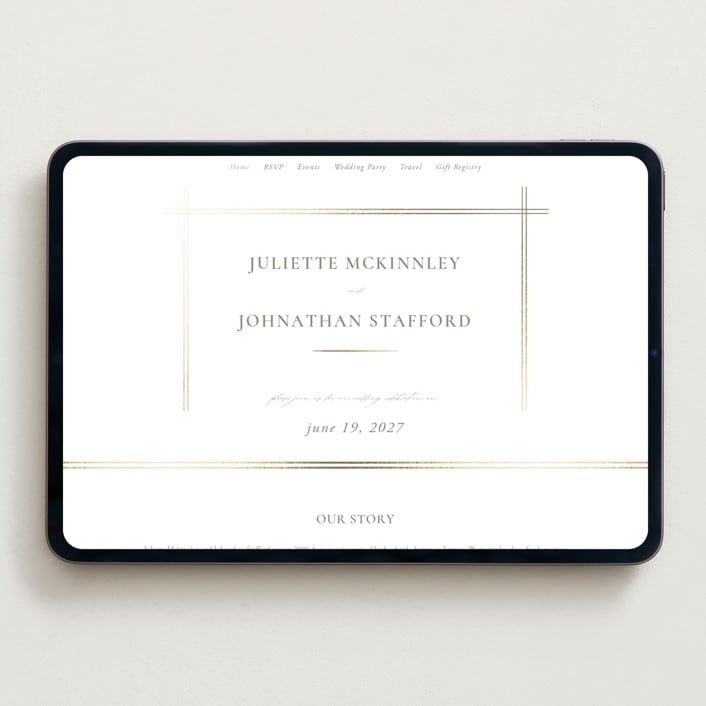 "Classic Line Frame" - Wedding Website in Silk by Wildfield Paper Co - Desktop Design