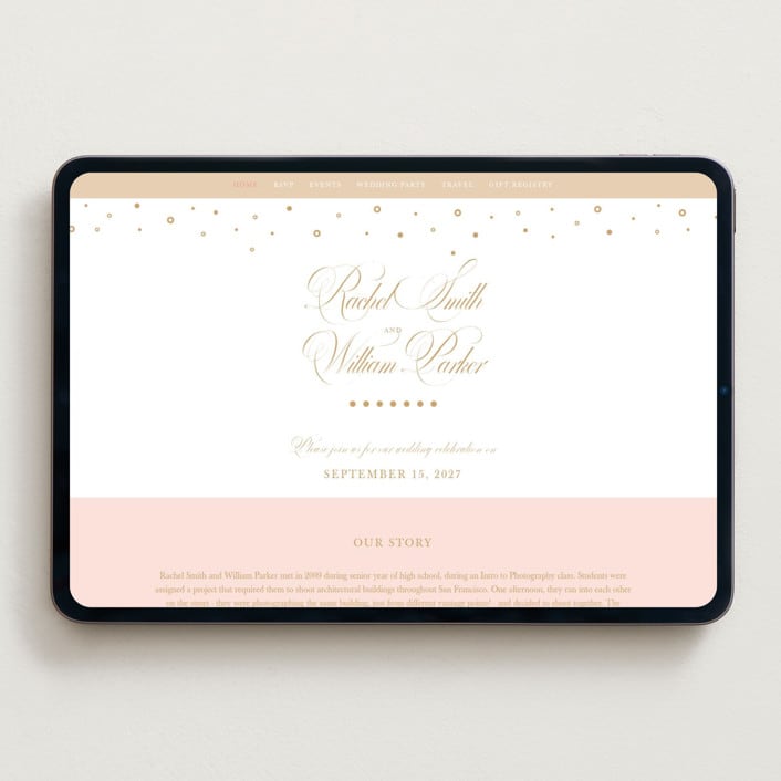 "Ornate Frame" - Wedding Website in Faux Gold by Mansi Verma - Desktop Design