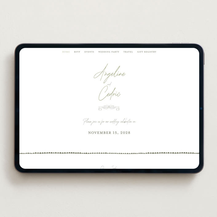 "angeline" - Wedding Website in Moss by chocomocacino - Desktop Design