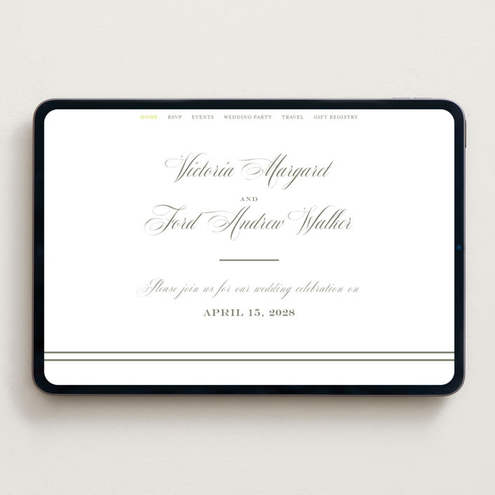 "Putnam" - Wedding Website in Moss by Megan Davis - Desktop Design