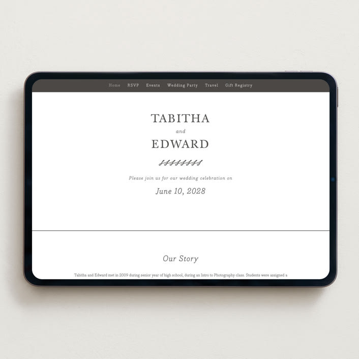 "modern classic" - Wedding Website in Soft Black by Tamara Hilje - Desktop Design