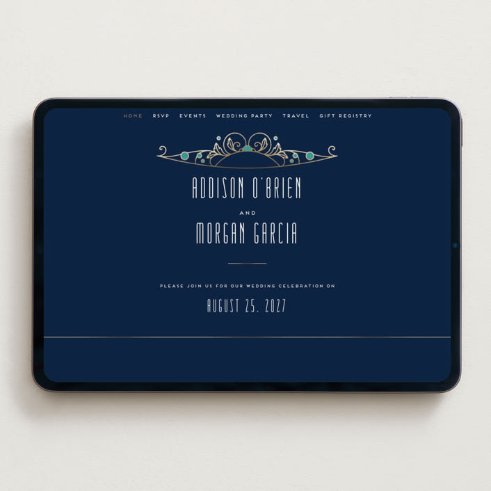 "Ornate Deco" - Wedding Website in Gold by GeekInk Design - Desktop Design
